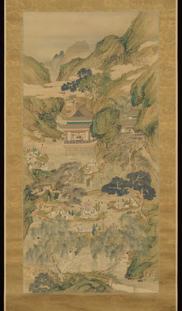 Lanting Gathering in Blue and Green  青緑蘭亭脩禊図 (Seiryoku rantei shūkei zu)