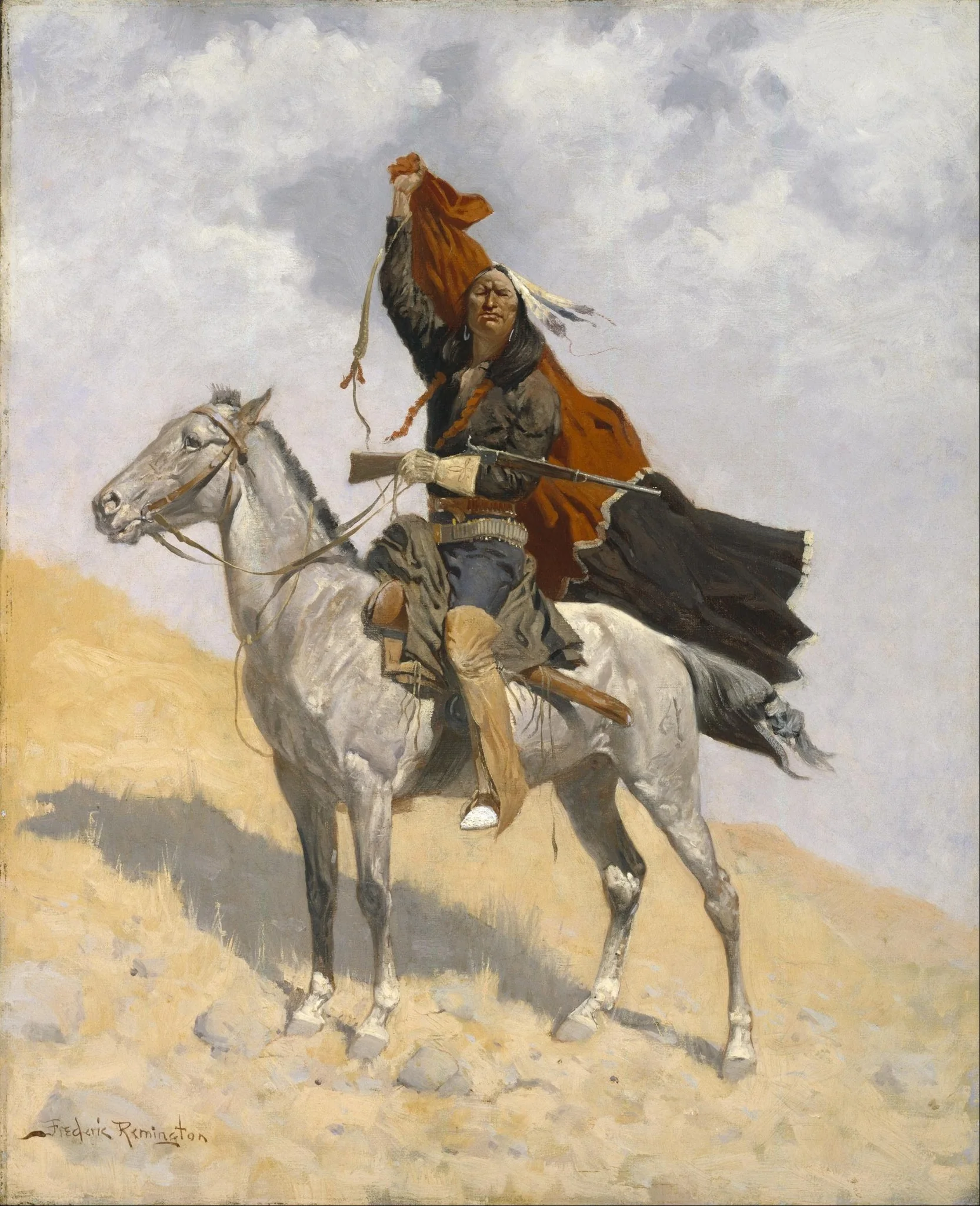 The Blanket Signal, by Frederic Remington, oil, 1898