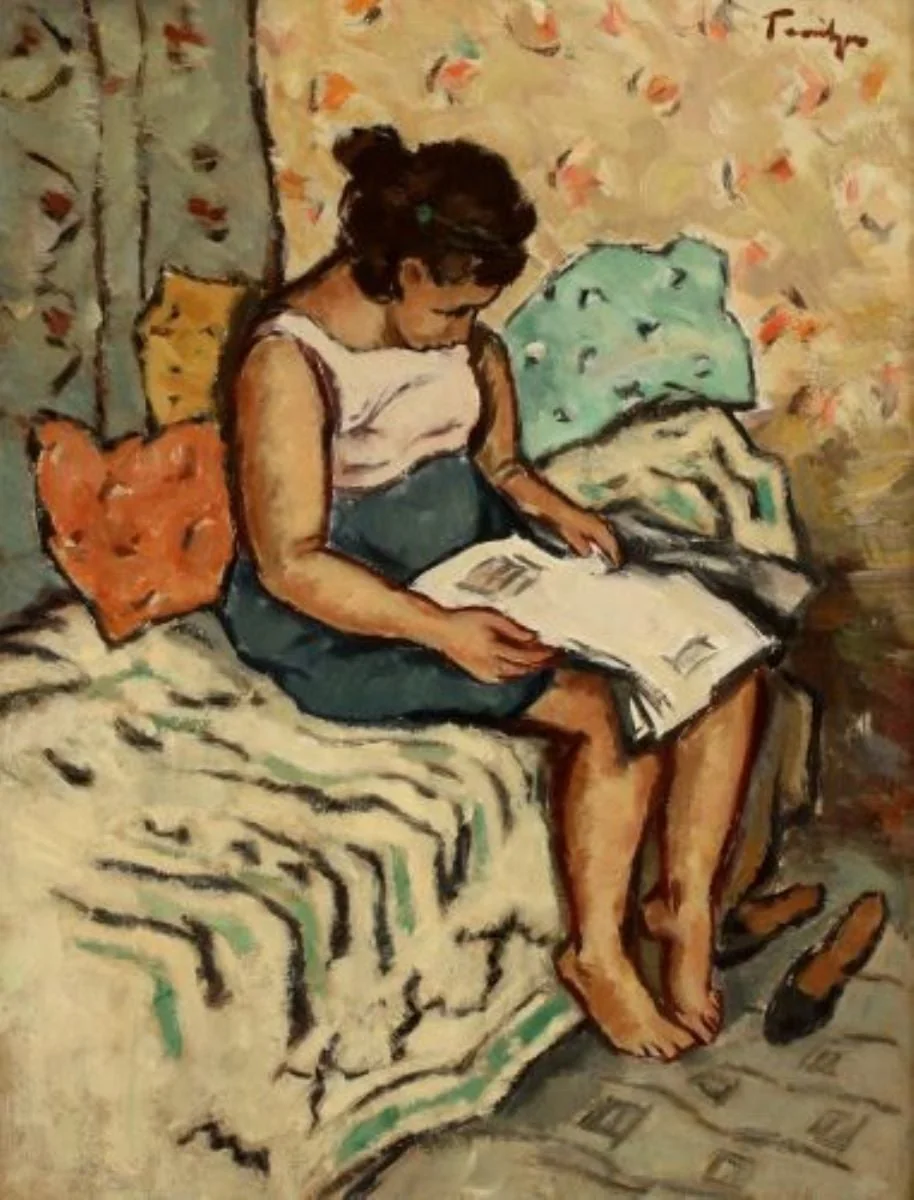 Fetiță citind, by Nicolae Tonitza, unspecified, 1923