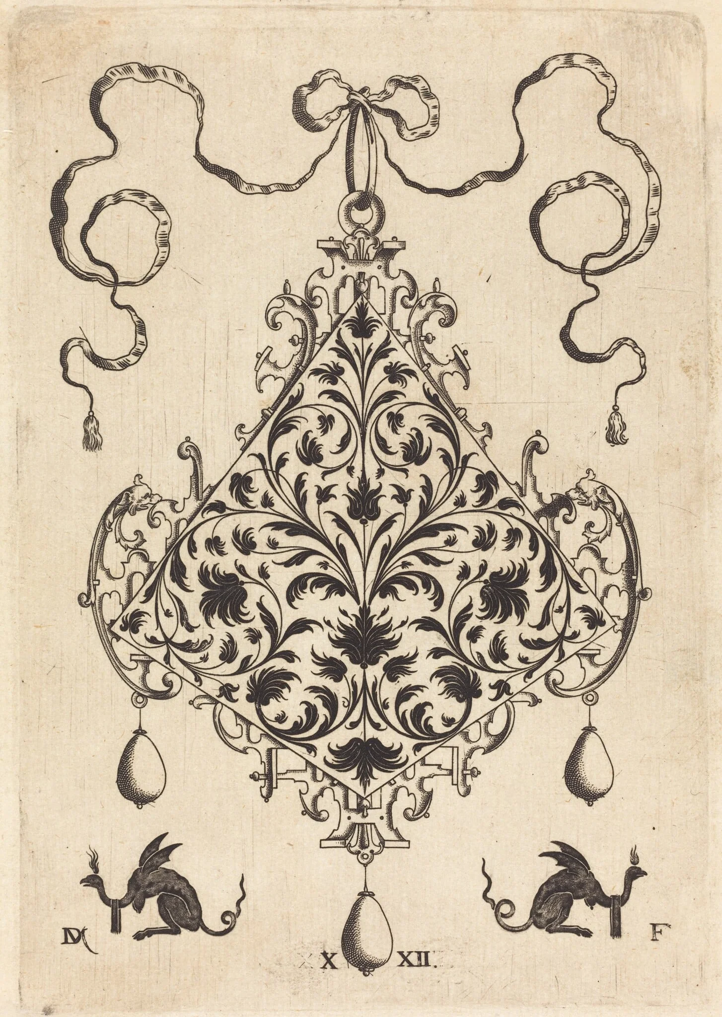 Large Pendant, Ornamental Foliage Design