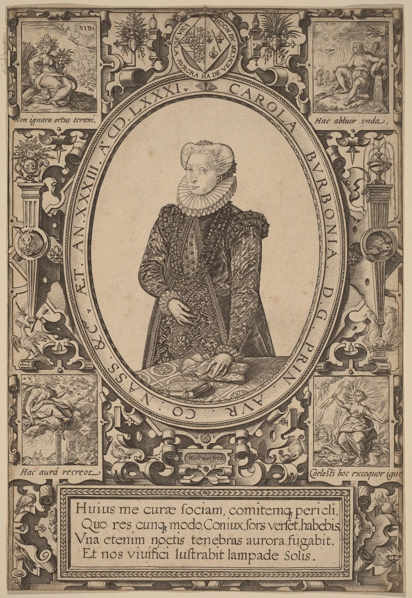 Charlotte of Bourbon, by Hendrik Goltzius, ink, 1581
