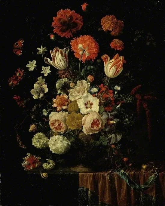 A vase of flowers, by Nicolaes van Verendael, oil, 1673