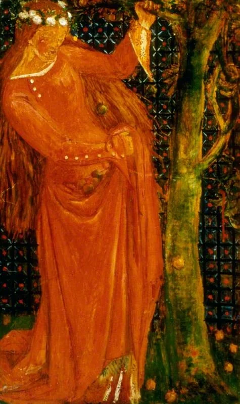 Woman Gathering Fruit, by William Morris, oil, 1860