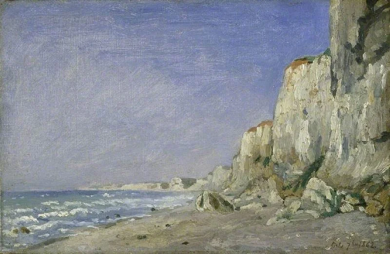 Cliffs near Dieppe, by Adolphe-Félix Cals, oil, 1862