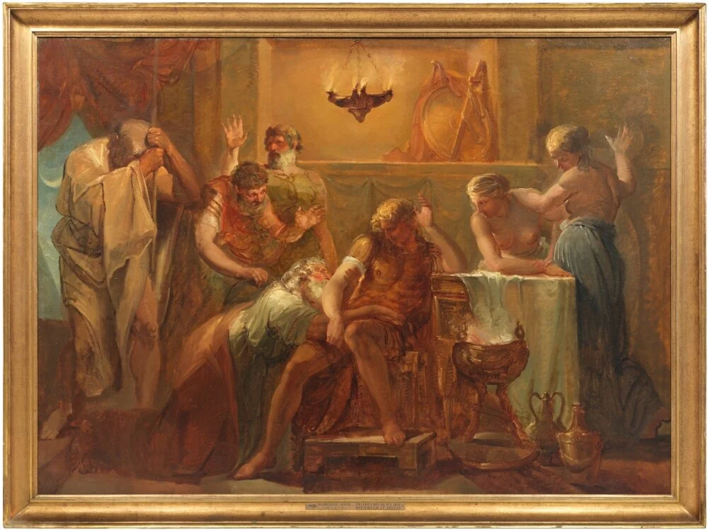 Priamus Asking Achilles for Hector's Body, by Louis Masreliez, oil, 1790