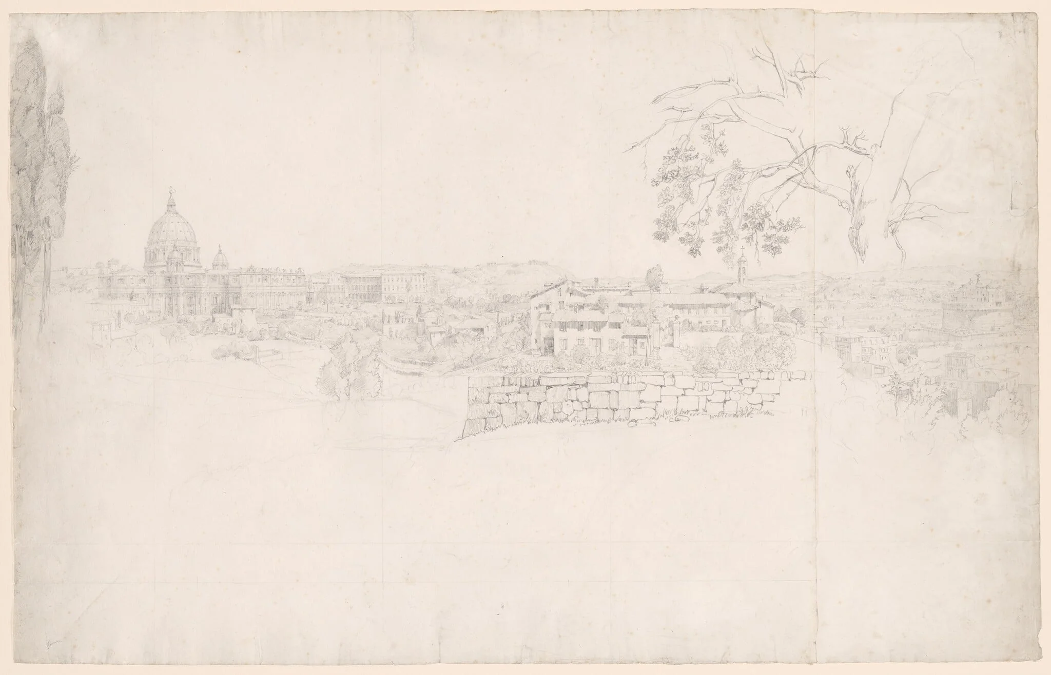 Fantasy Panorama of Rome from St. Peter's to the Castel San Angelo
