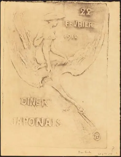 Femme et Cygne, 22 fevrier 1912, Diner Japonaise (Woman and Bird, 22 February 1912, J