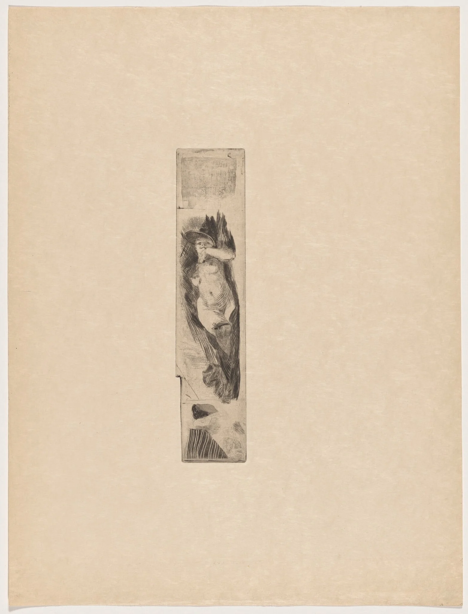 Etude de nu (Study of a Nude), by Félicien Rops, ink, 1895