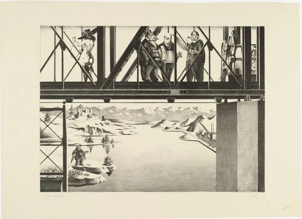 Untitled, by Georg Scholz, ink, 1922