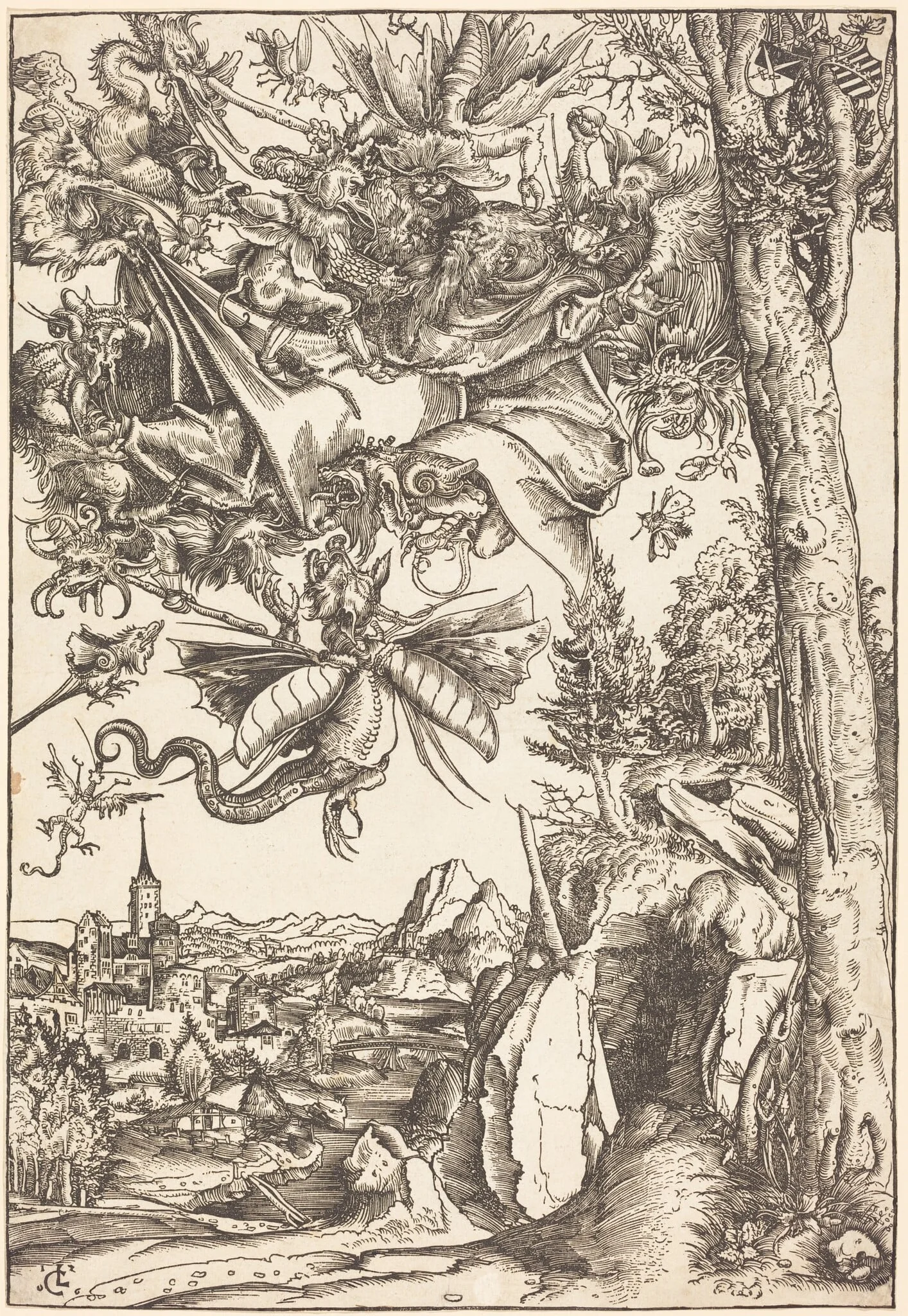 The Temptation of Saint Anthony, by Lucas Cranach the Elder, ink, 1506