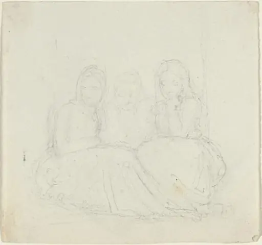 Three Seated Female Figures