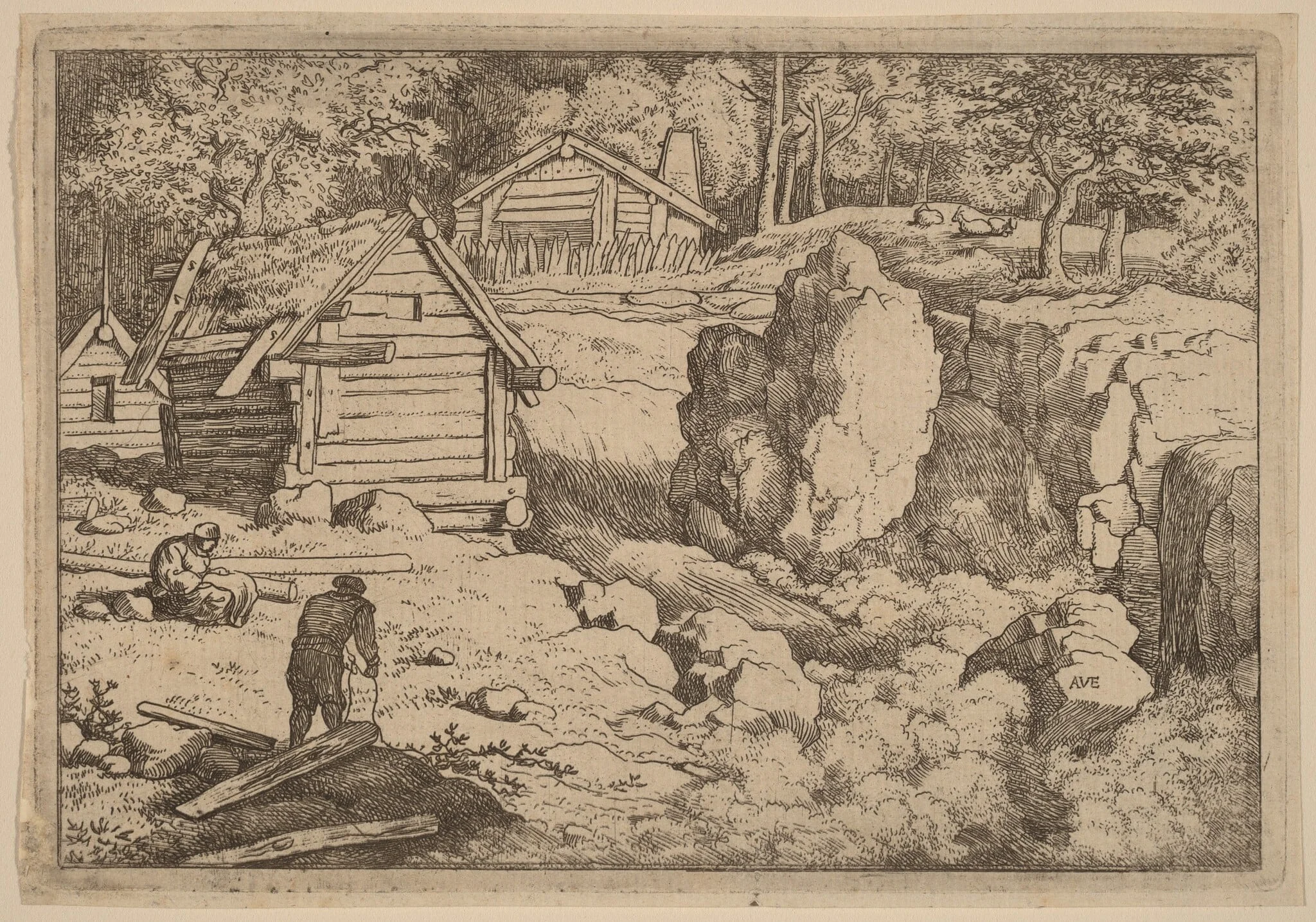 The Carpenter, by Allart van Everdingen, ink, 1650