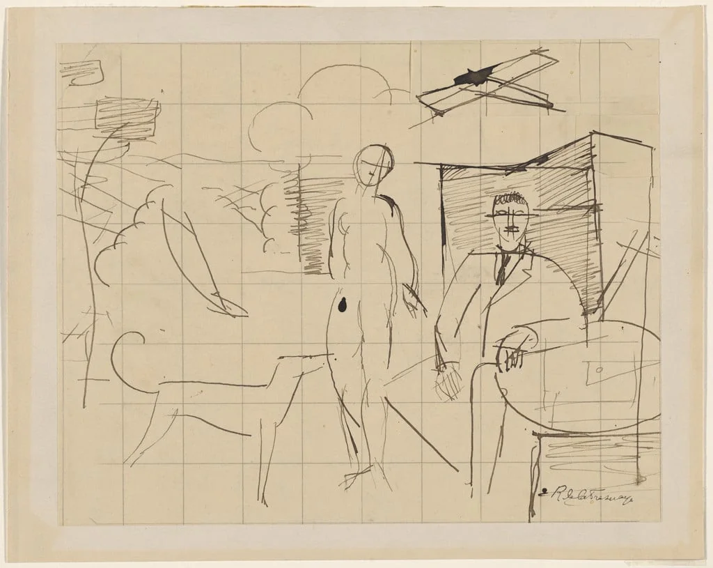 Untitled, by Roger de La Fresnaye, graphite, 1913
