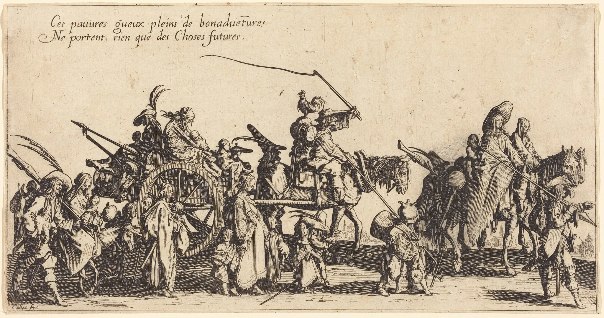 The Bohemians Marching: The Rear Guard, by Jacques Callot, ink, 1621