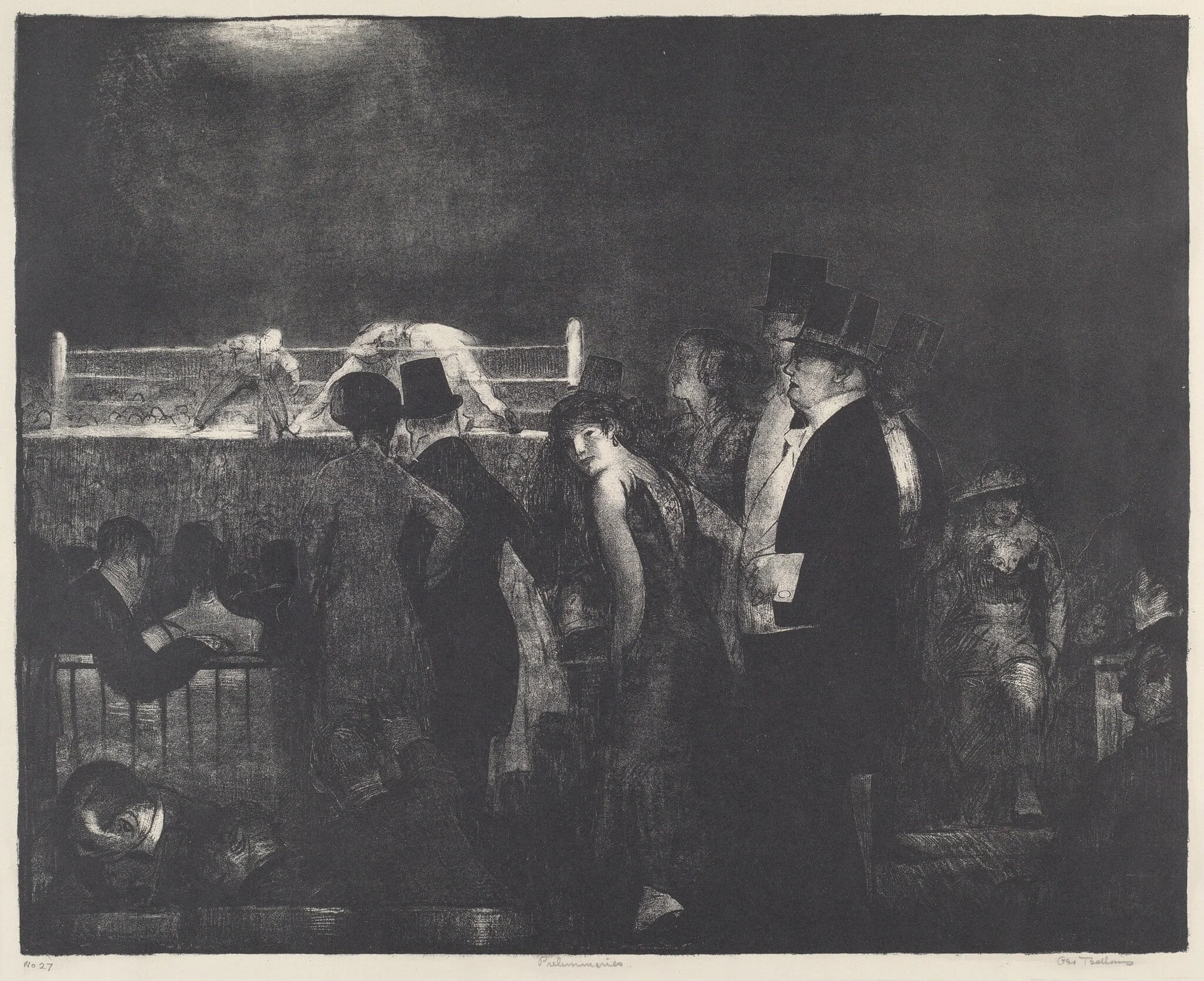 Preliminaries, by George Bellows, ink, 1916