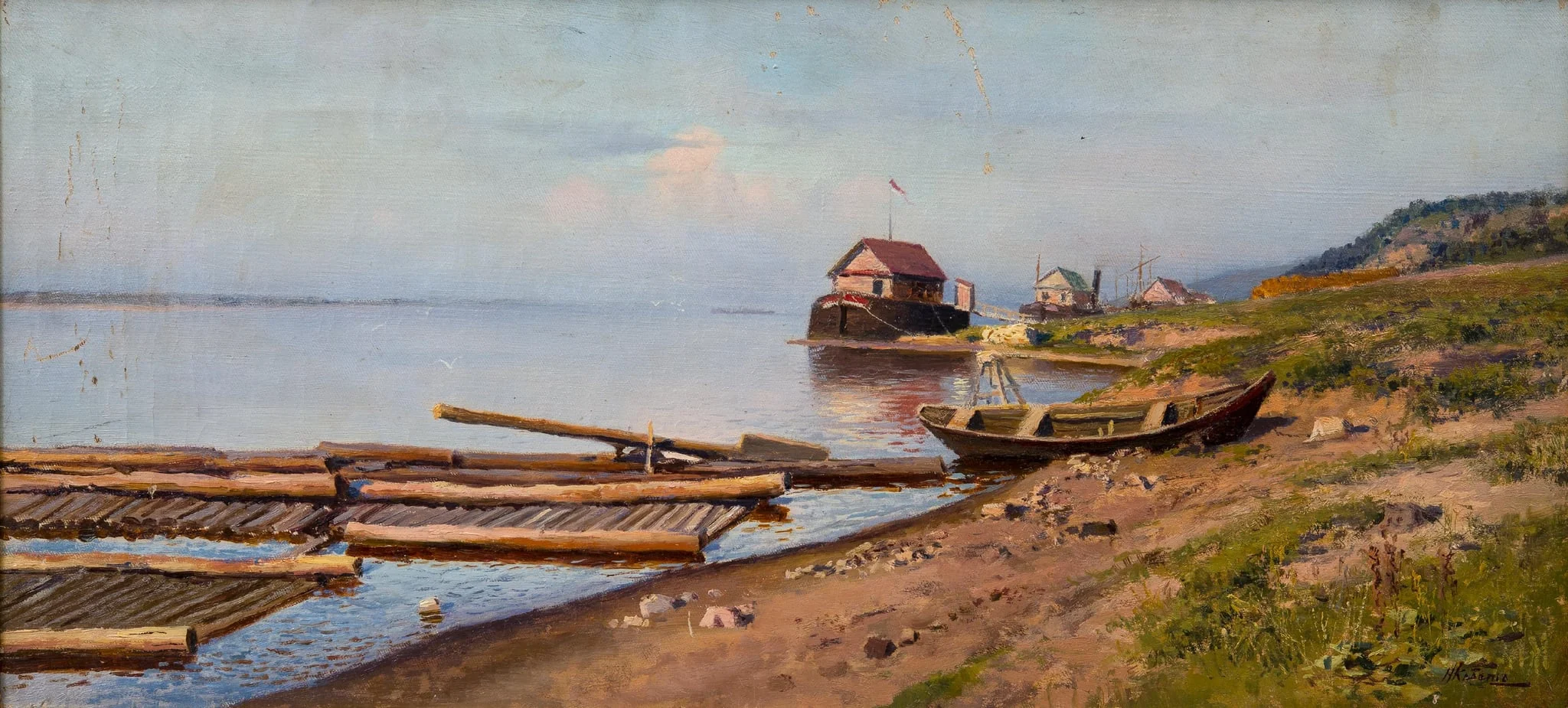 Vene joen rannalla, by Nikolai Aleksandrovitsh Clodt