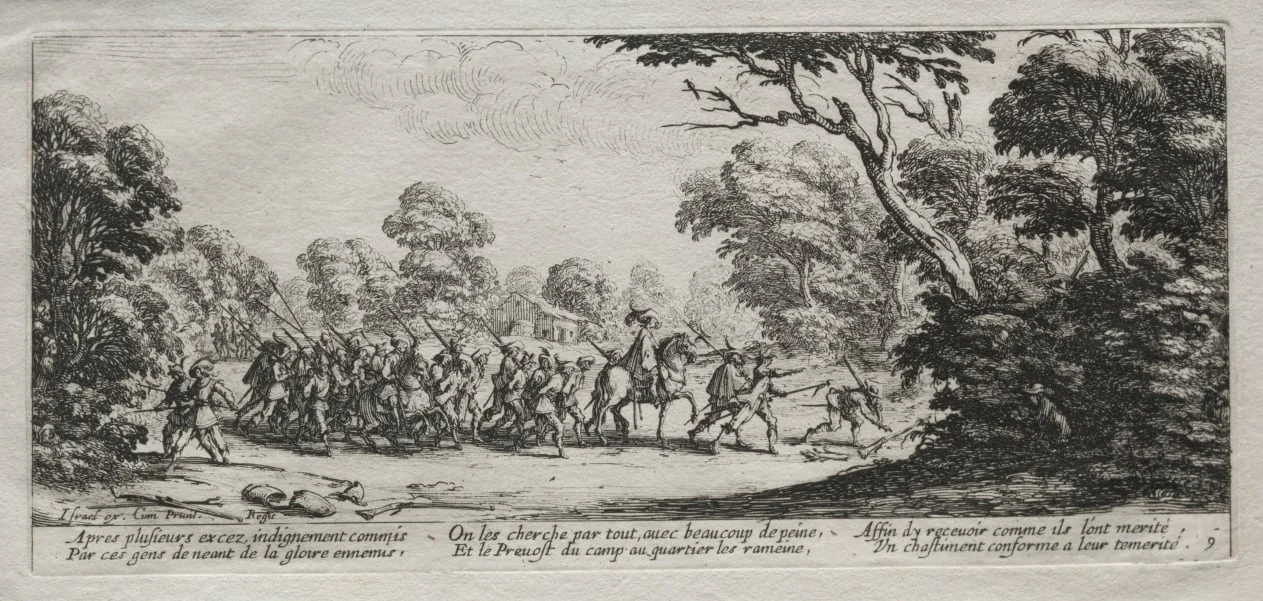 The Miseries of War:  Arrest of Malefactors, by Jacques Callot, 1633