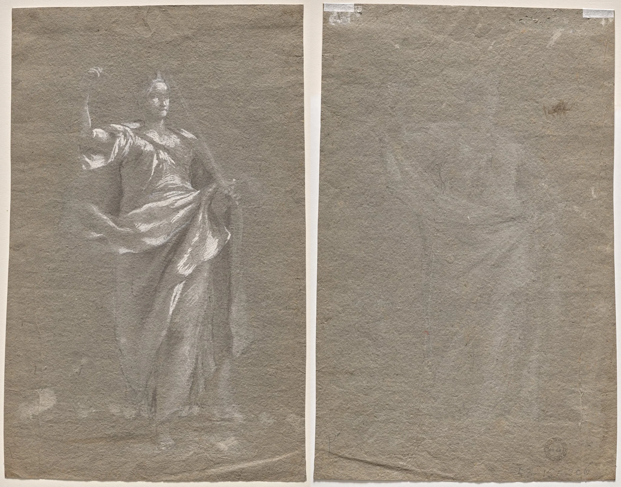 Allegorical Figure (recto and verso), by Unknown, 1804