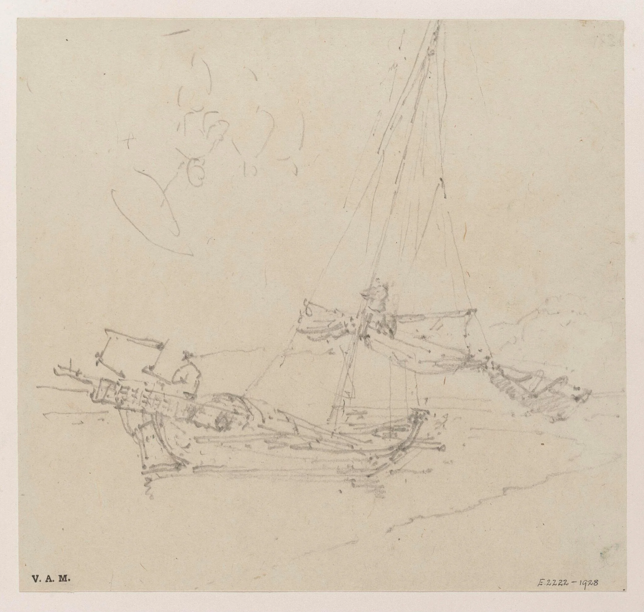 A Chinese craft in shallow water, by George Chinnery, 19