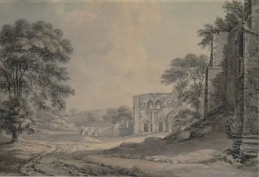 Landscape with ecclesiastical ruins