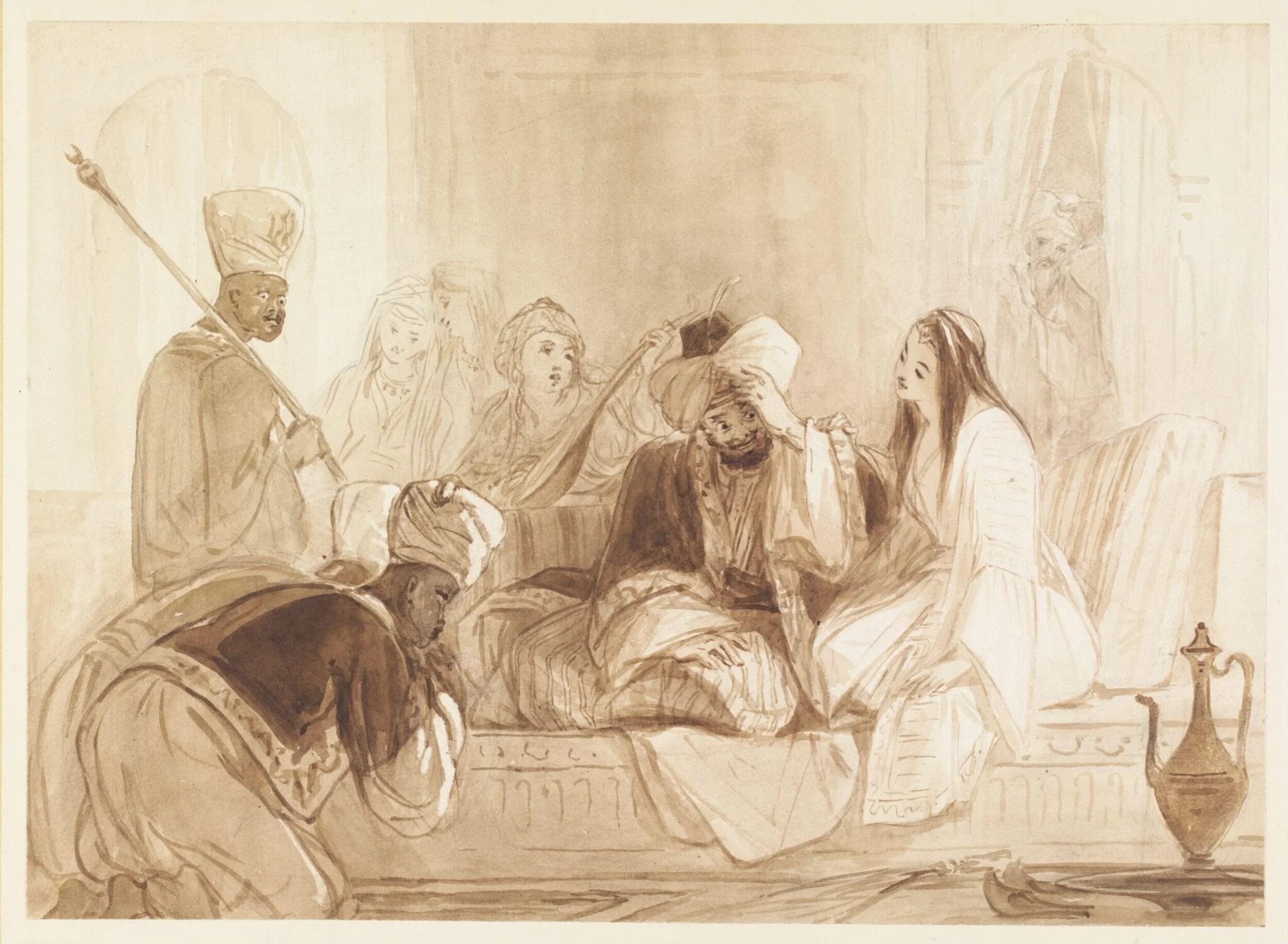 The Sleeper awakened, by Thomas Uwins, watercolor, 1830