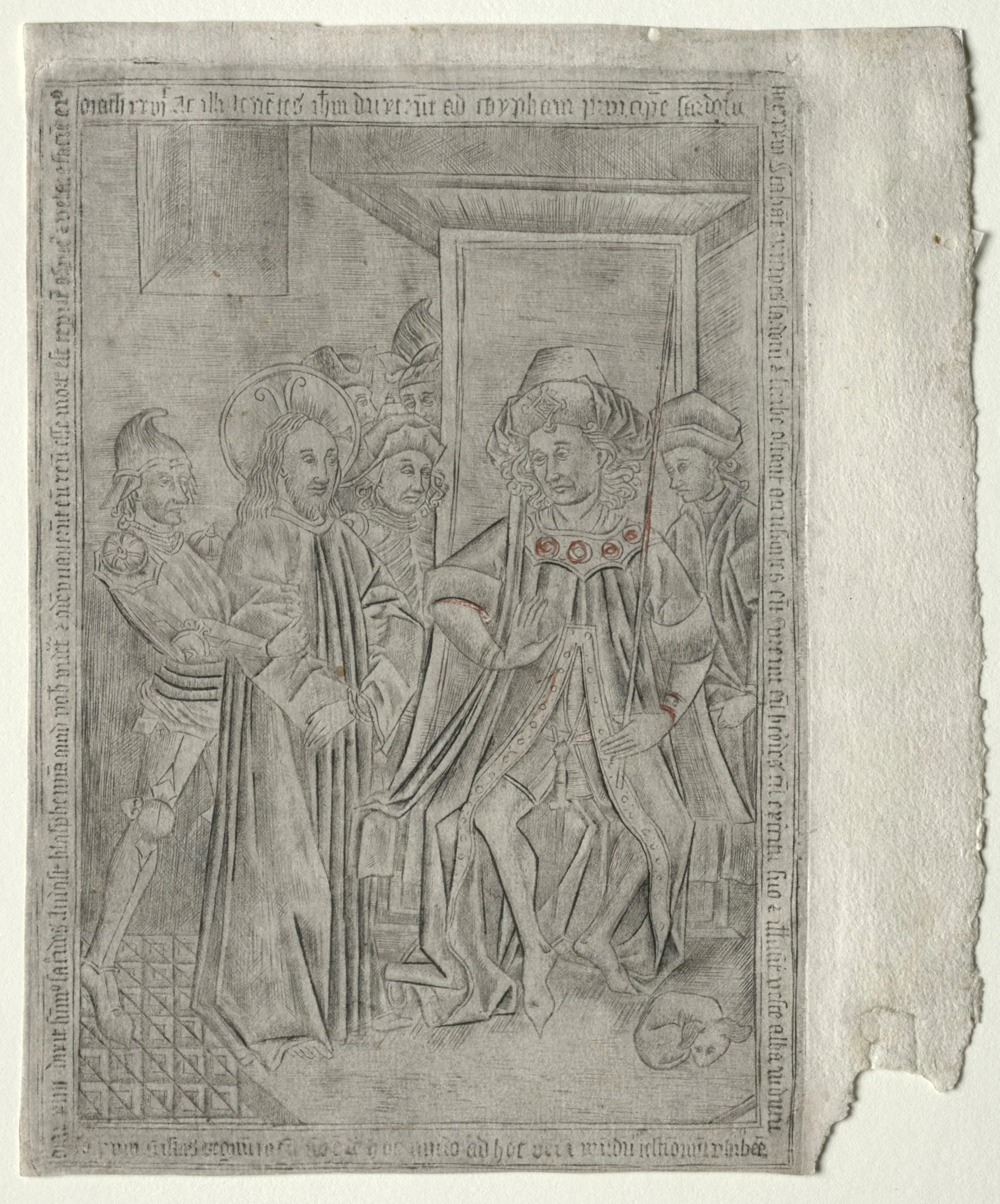 The Passion:  Christ before Caiaphas, by Master of the Banderoles, 1462