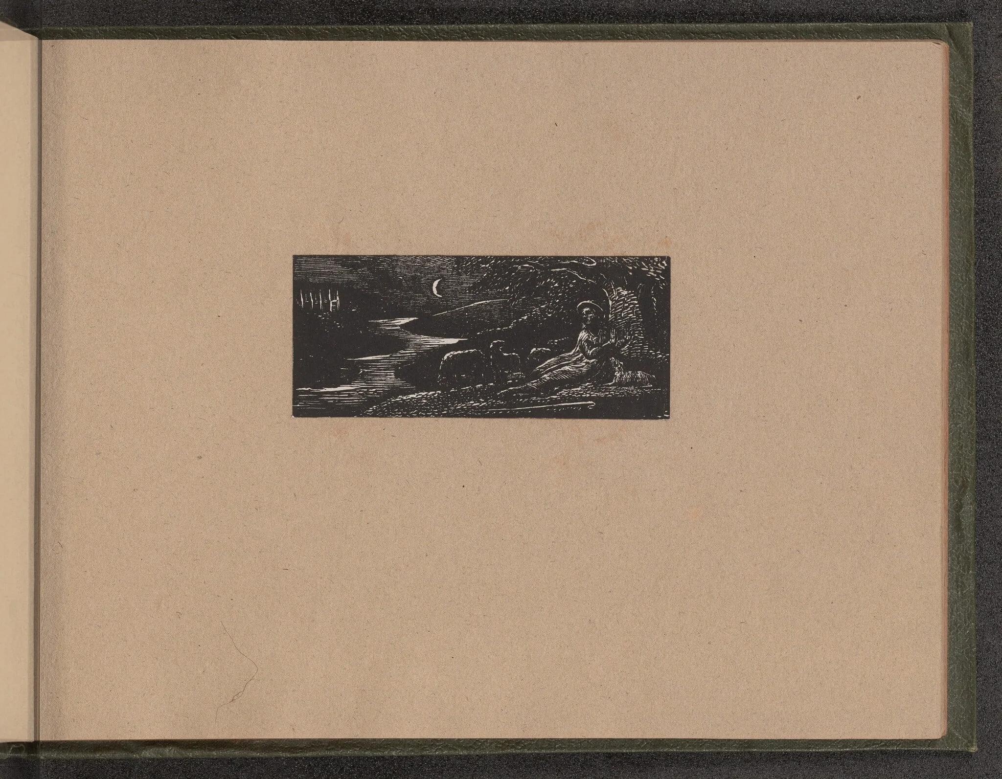 Colinet Resting by Night, by William Blake, ink, 1821