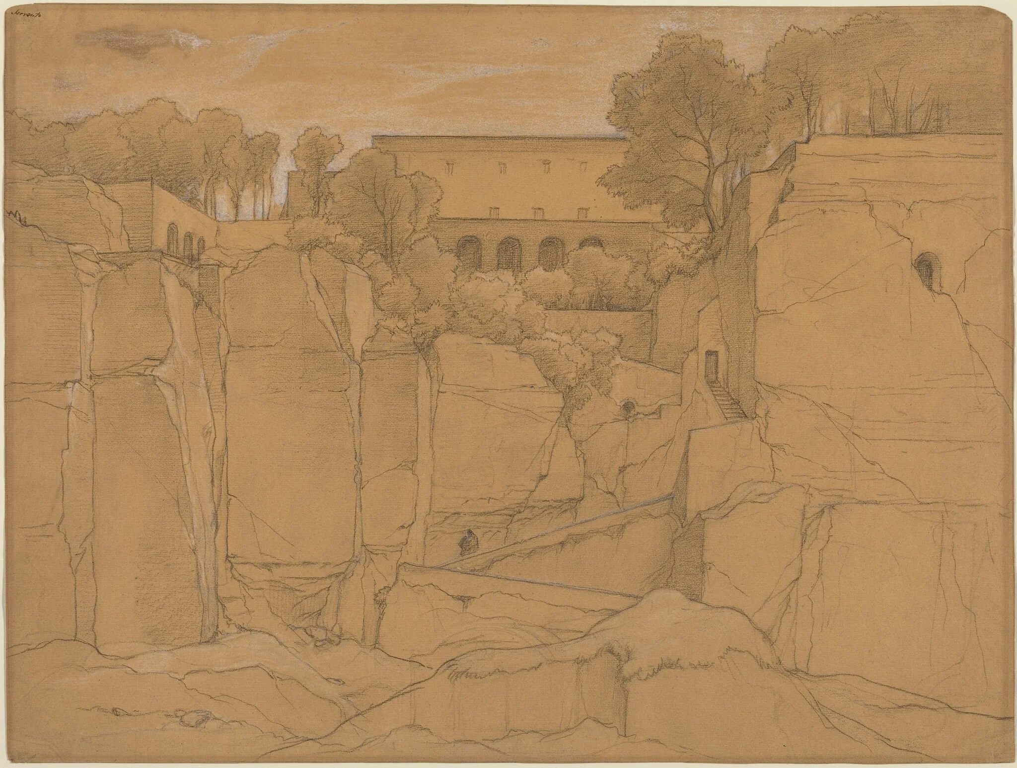Sorrento, by François-Édouard Bertin, chalk, 1834