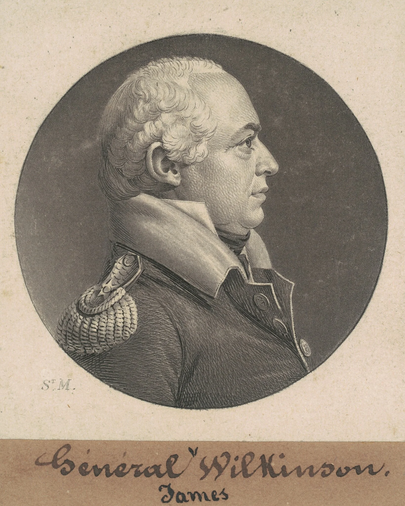 James Wilkinson, by Charles Balthazar Julien Févret de Saint-Mémin, ink, 1808