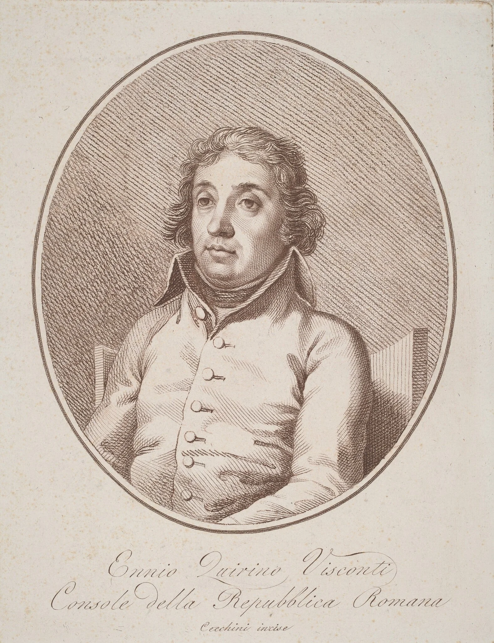 Ennio Quirino Visconti, by Francesco Cecchini, ink, 1794
