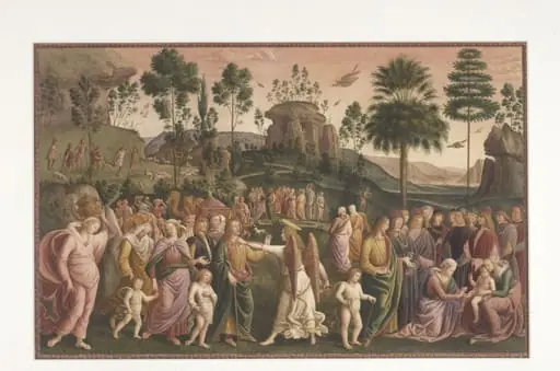 Copy after the painting Moses and the Angel by  Perugino in the Collegio del Cambio, Perugia.