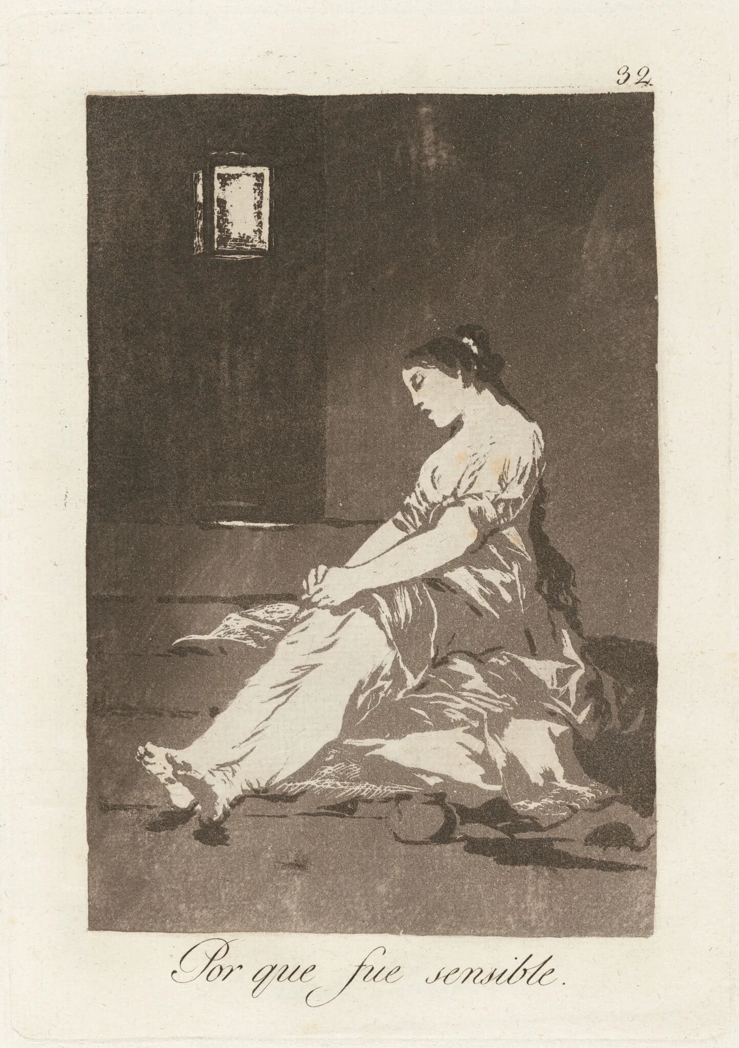Por que fue sensible (Because She Was Susceptible), by Francisco Goya, ink, 1799