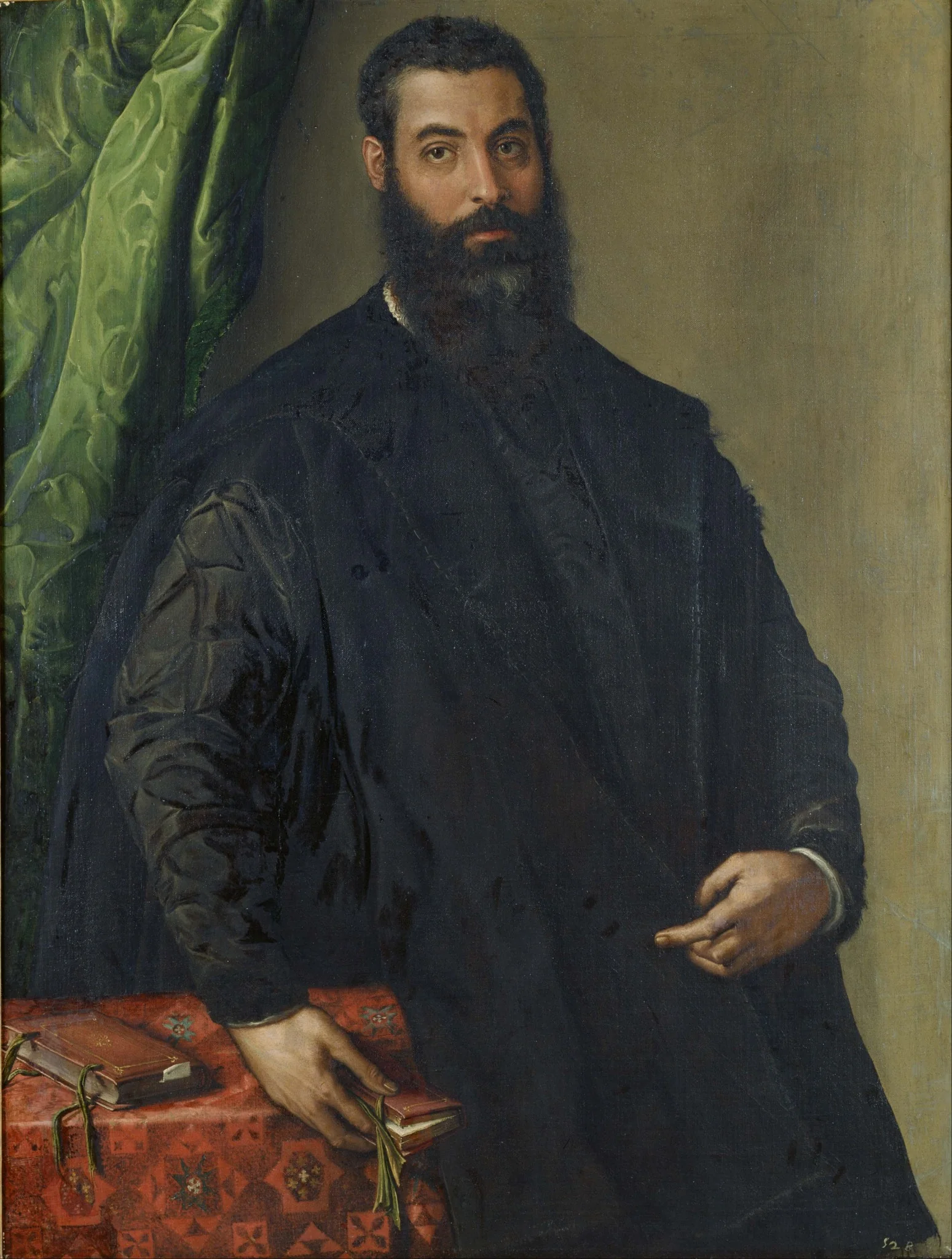 Portrait of a Man, by Francesco Salviati, oil, 1550