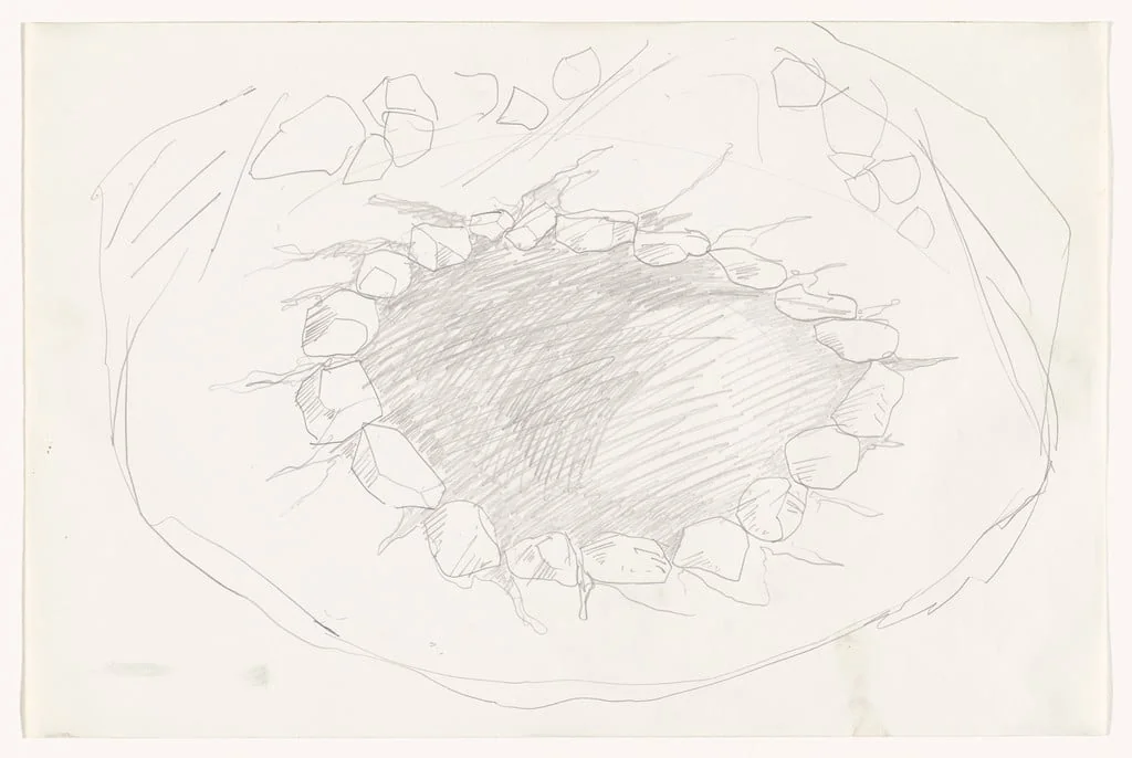 Untitled, by Robert Smithson, graphite, 1970