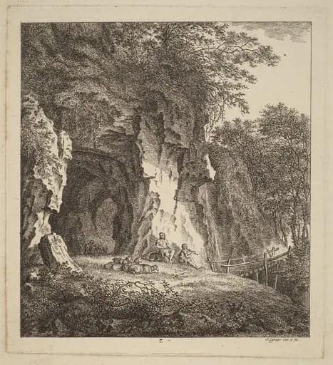 Two Shepherds in a Rocky Landscape