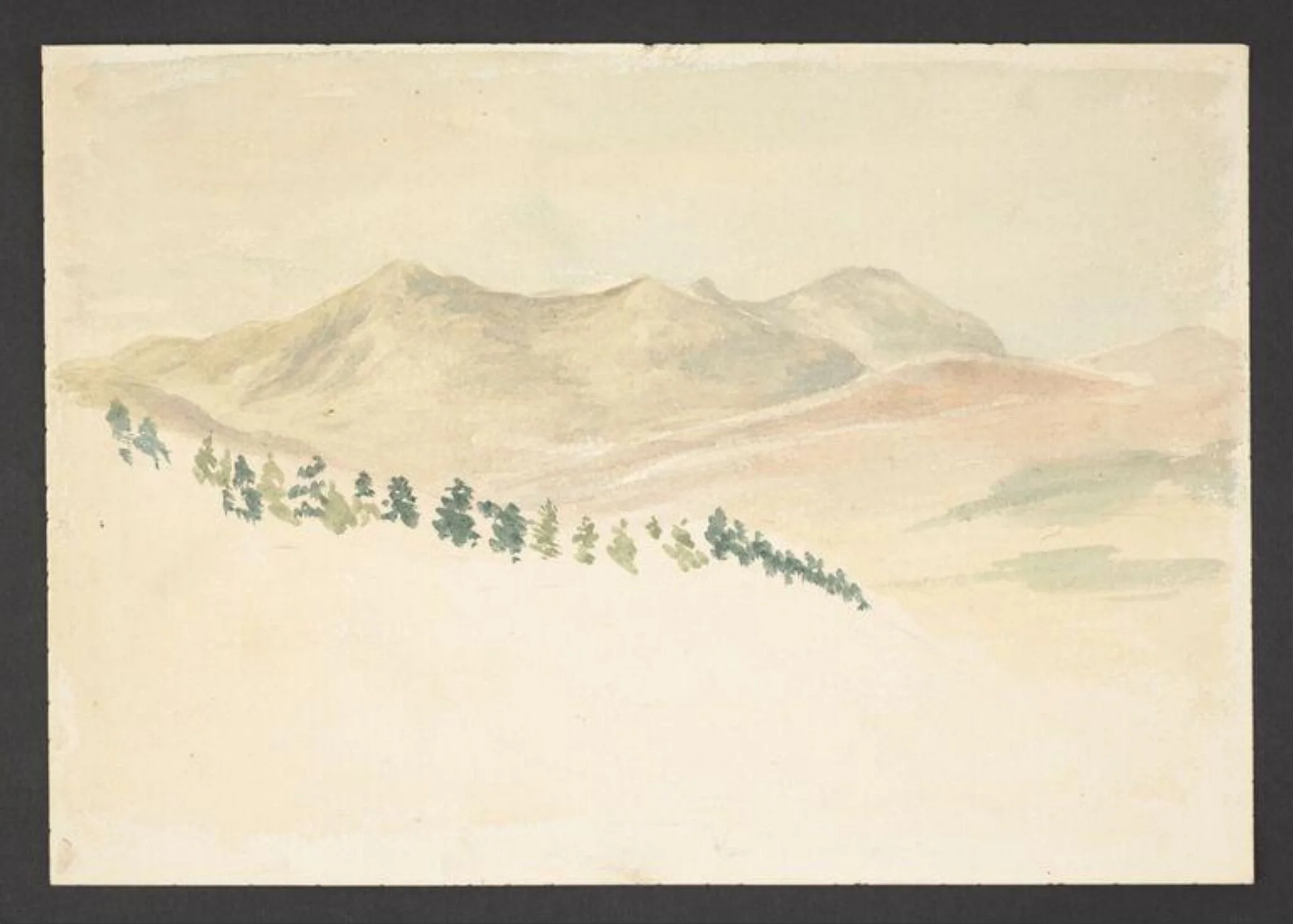 Sketch of mountains, by Beatrix Potter, watercolor, 1906