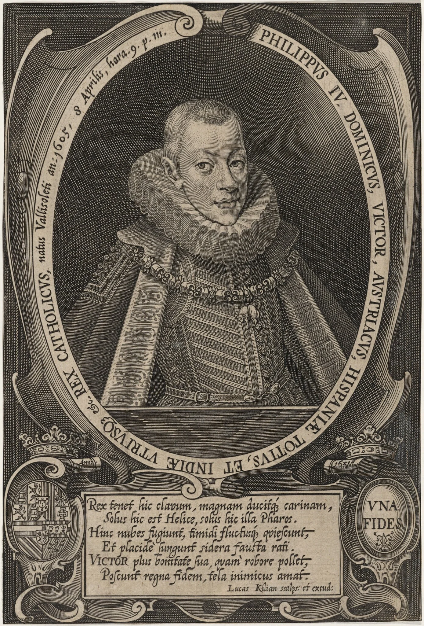 Philip IV, King of Spain, by Lucas Kilian, ink, 1624