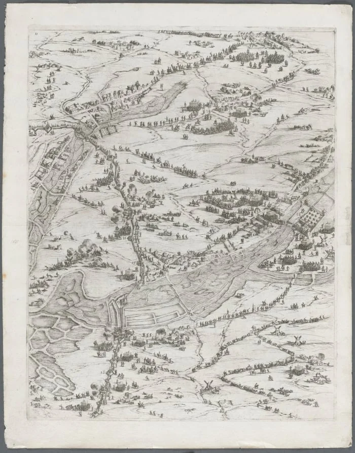 The Siege of La Rochelle: Plate 7, by Jacques Callot, 1629