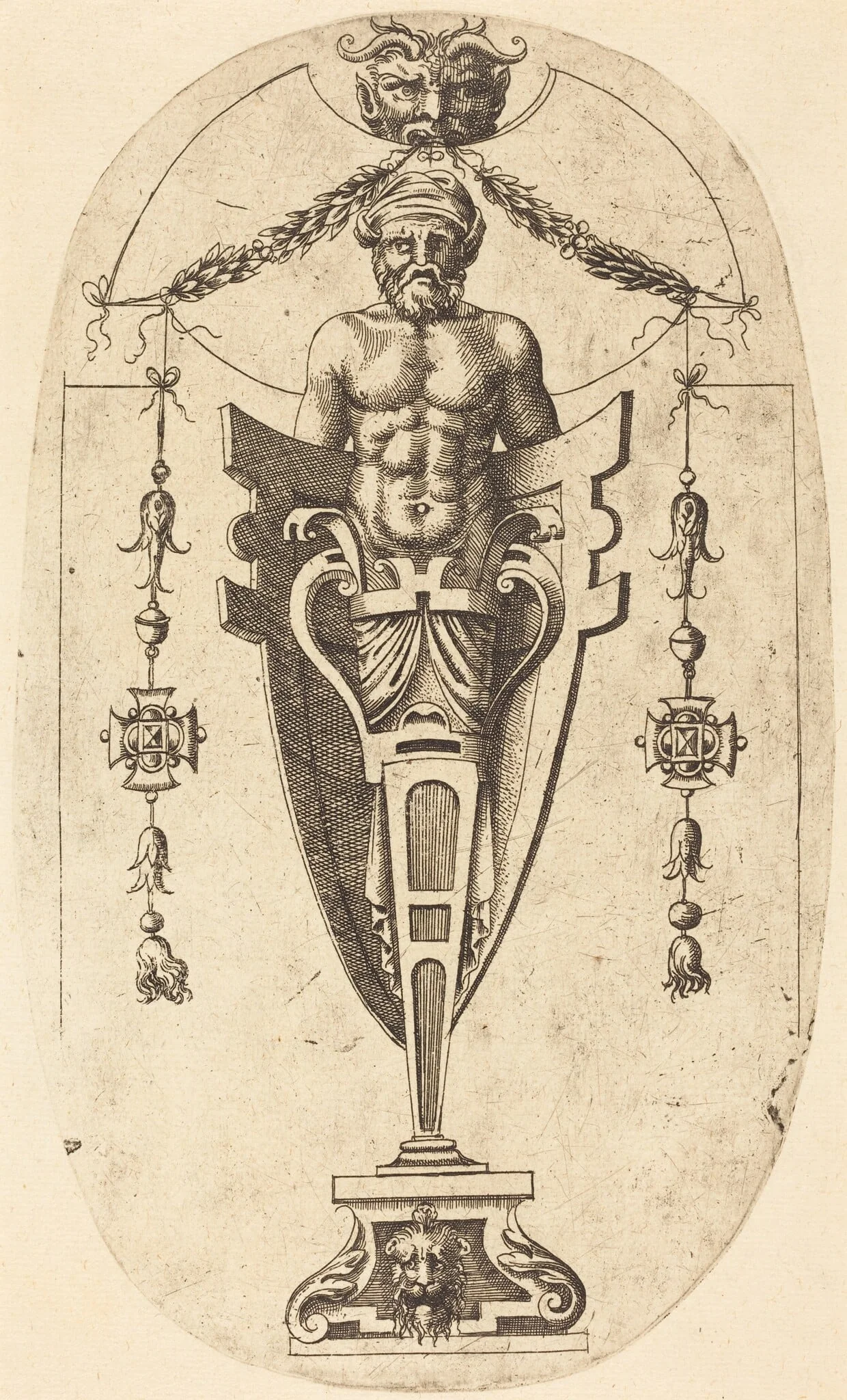 Man in a Niche, by Jean Mignon, ink, 1563