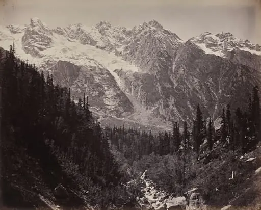 Scene in the Upper Himmalayahs. View in the Manga Valley