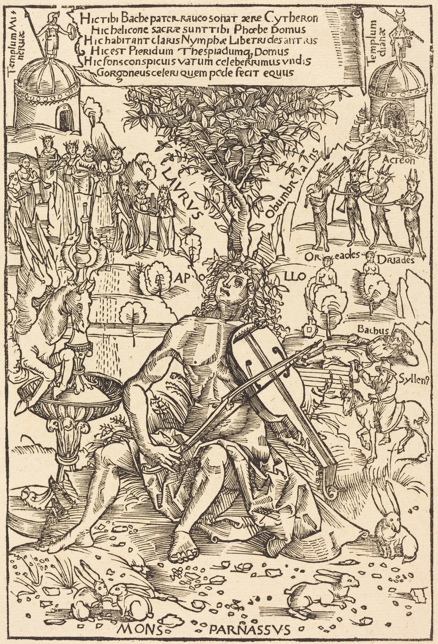 Apollo on Parnasus, by Hans Süss von Kulmbach, ink, 1502