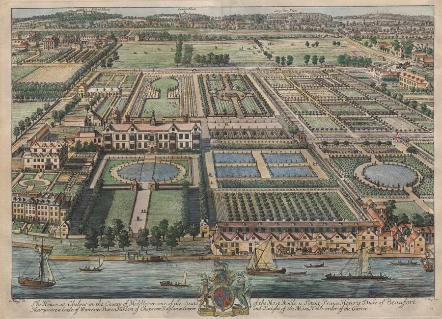 Beaufort House, Chelsea, by Johannes Kip, 1708