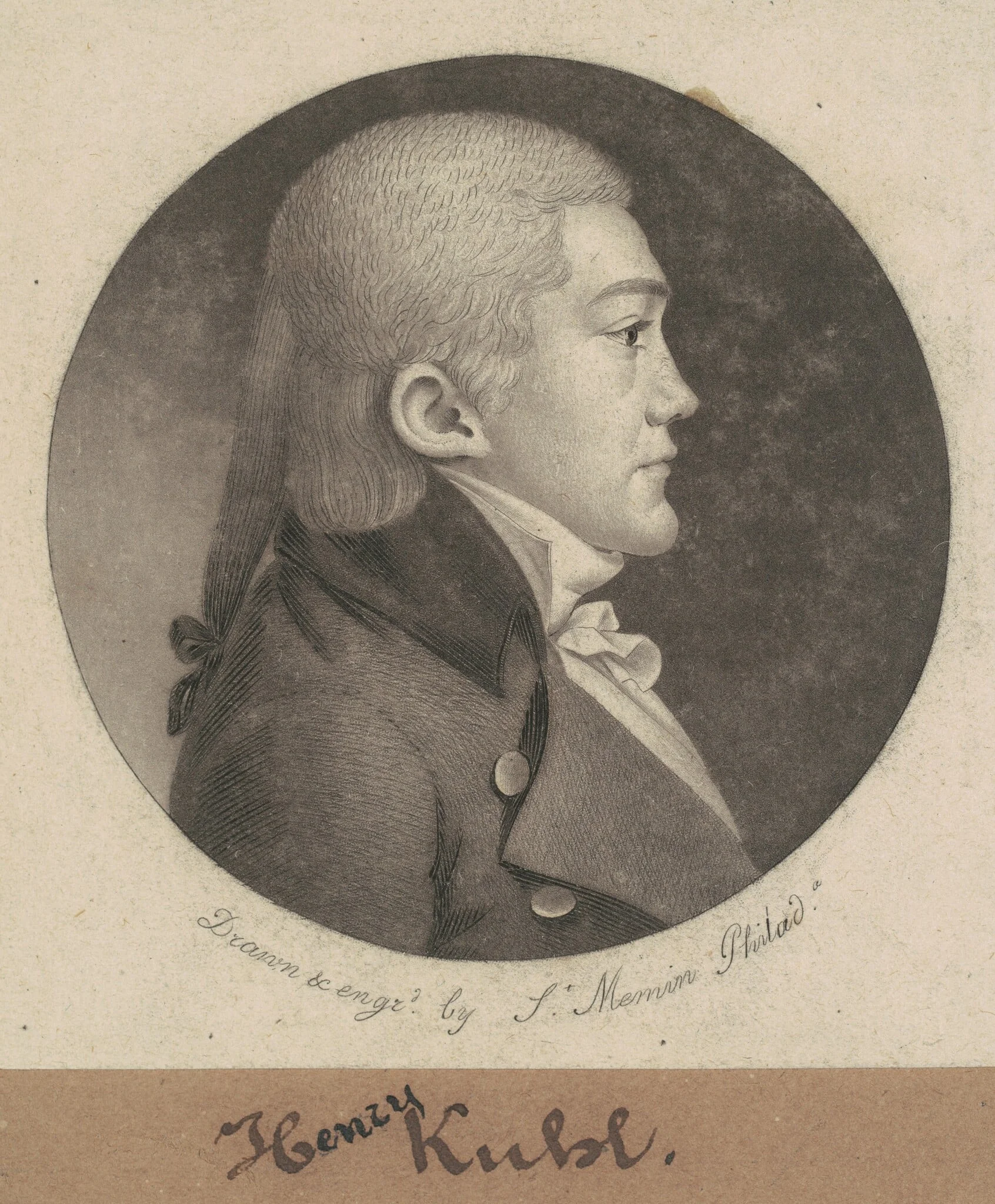 Henry Kuhl, by Charles Balthazar Julien Févret de Saint-Mémin, ink, 1802
