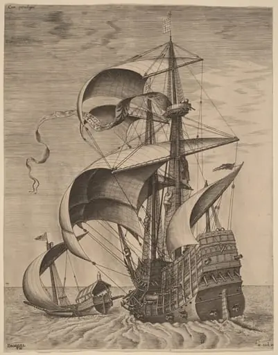Armed Three-Master on the Open Sea, Accompanied by a Galley