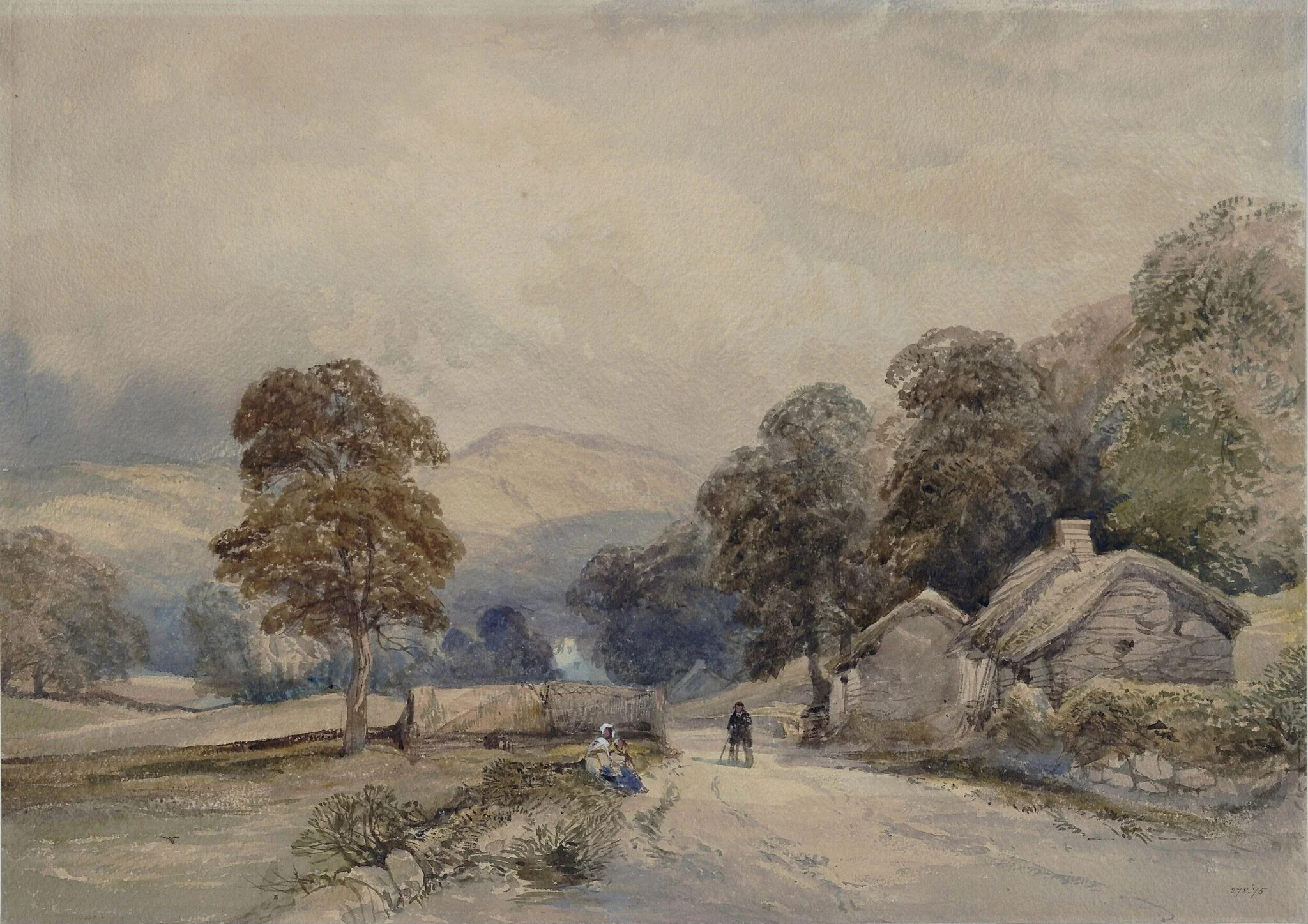 Landscape with trees and mountains
