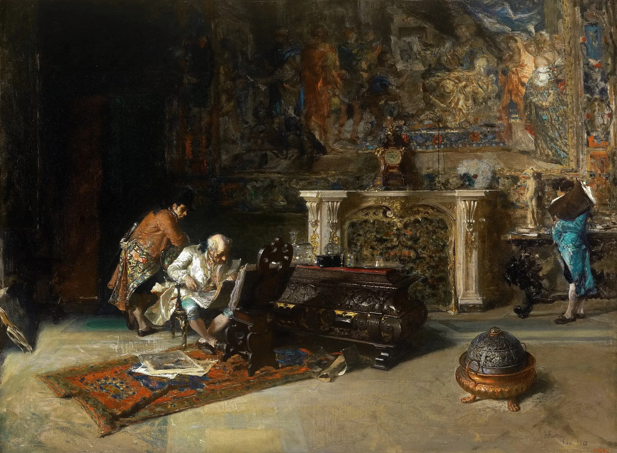 The Print Collector, by Mariano Fortuny Marsal, oil, 1866