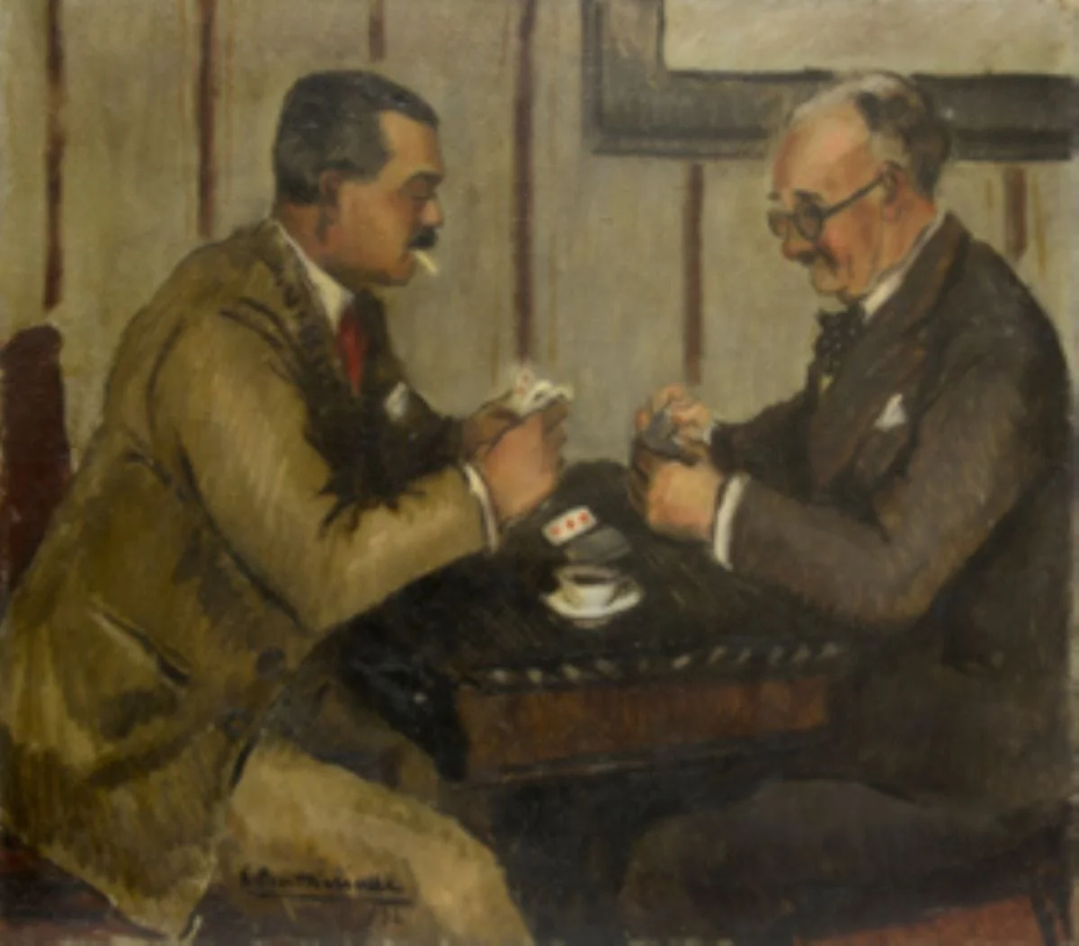 Jucătorii de cărți/Dublu portret, by Micaela Eleutheriade, unspecified, 1932