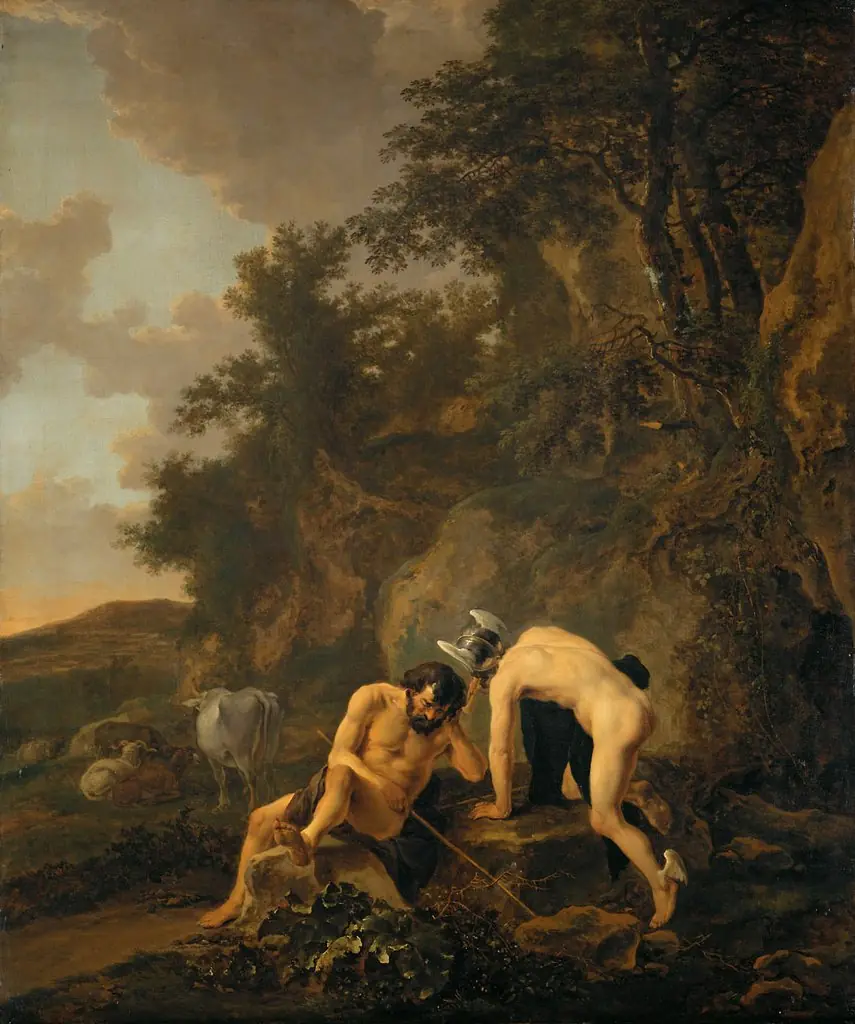 Southern rocky landscape with Mercury and Argus