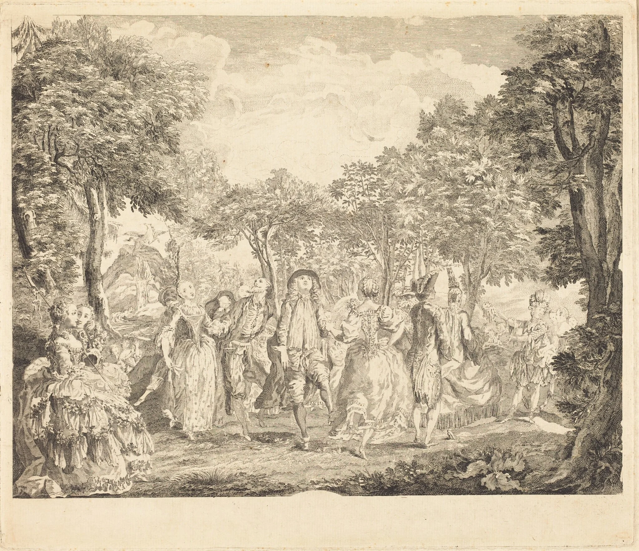 Ballet at the Opera, by Pierre-François Basan, ink, 1761