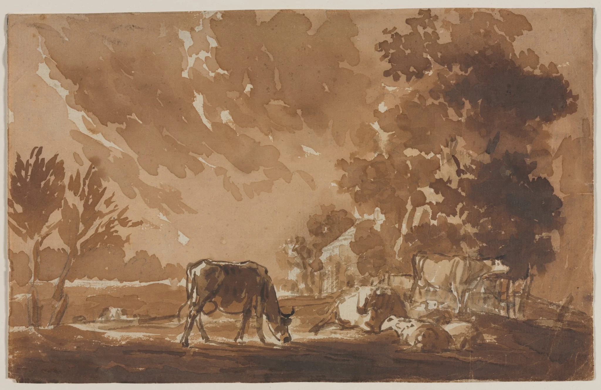 Landscape with Cattle (recto), by Jules Dupré, 1804
